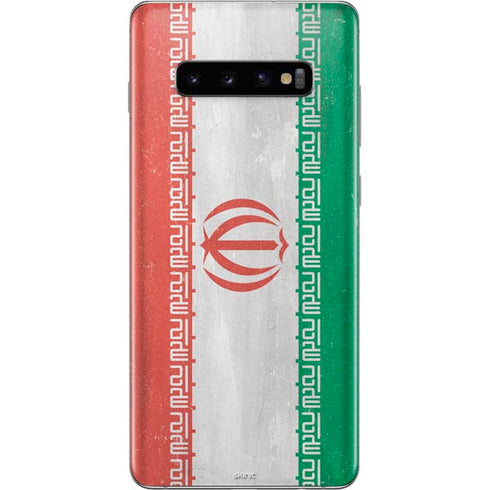Iran Flag Distressed Galaxy S10 Plus Skin